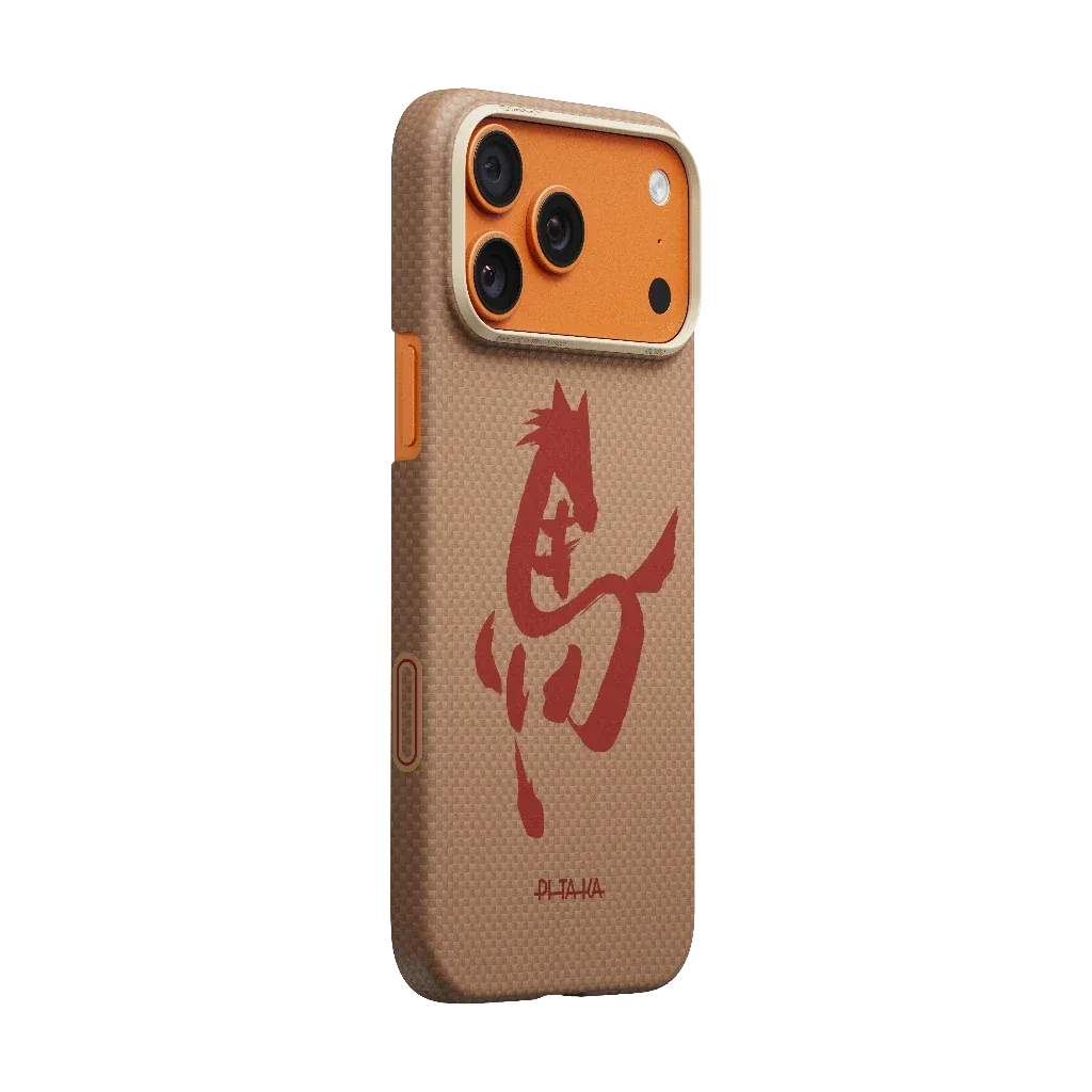 PITAKA - Ink Horse Painting Edge Case Gold & Jade - Ultracienkie Etui do iPhona
