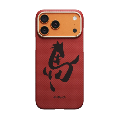 PITAKA - Ink Horse Painting Edge Case Cinnabar - Ultracienkie Etui do iPhona