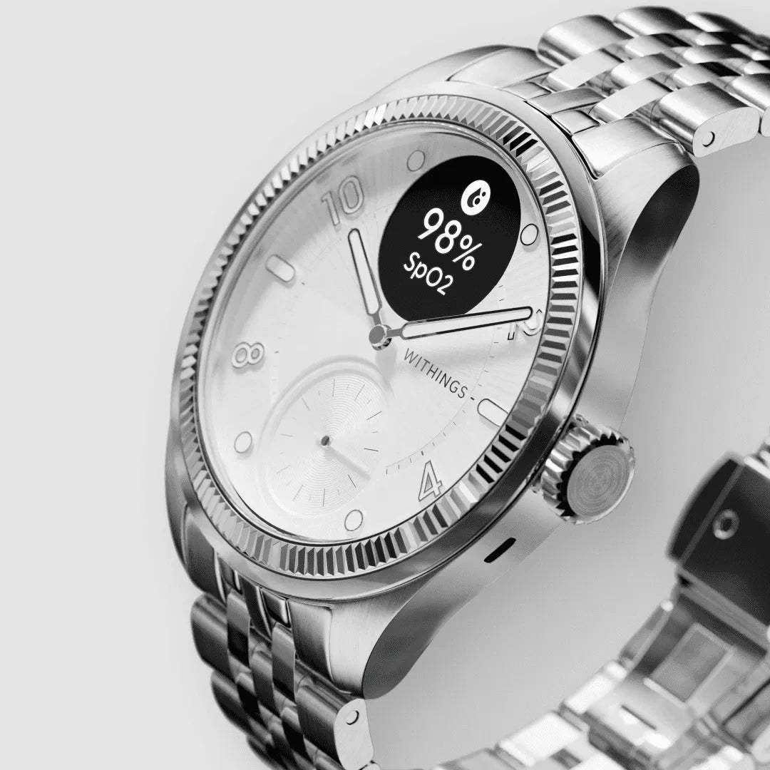 Withings - ScanWatch Nova Brilliant - Elegancki Smartwatch Moniturujący Zdrowie 39 mm