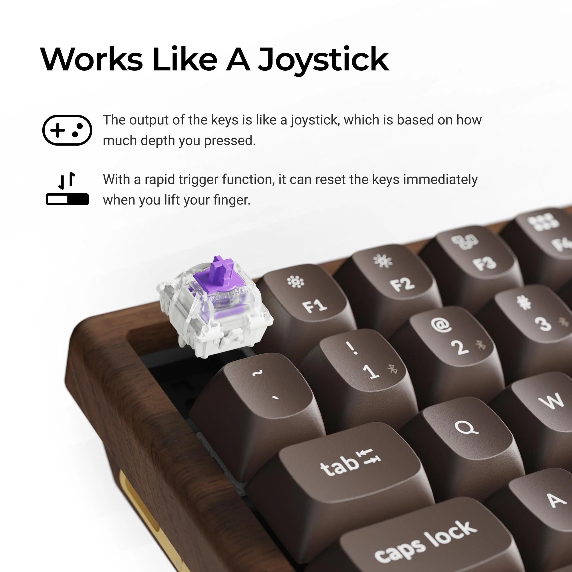 Keychron - K2 HE Wireless Magnetic Switch Custom Keyboard All-Wood Special Edition - Bezprzewodowa Drewniana Klawiatura Magnetyczna