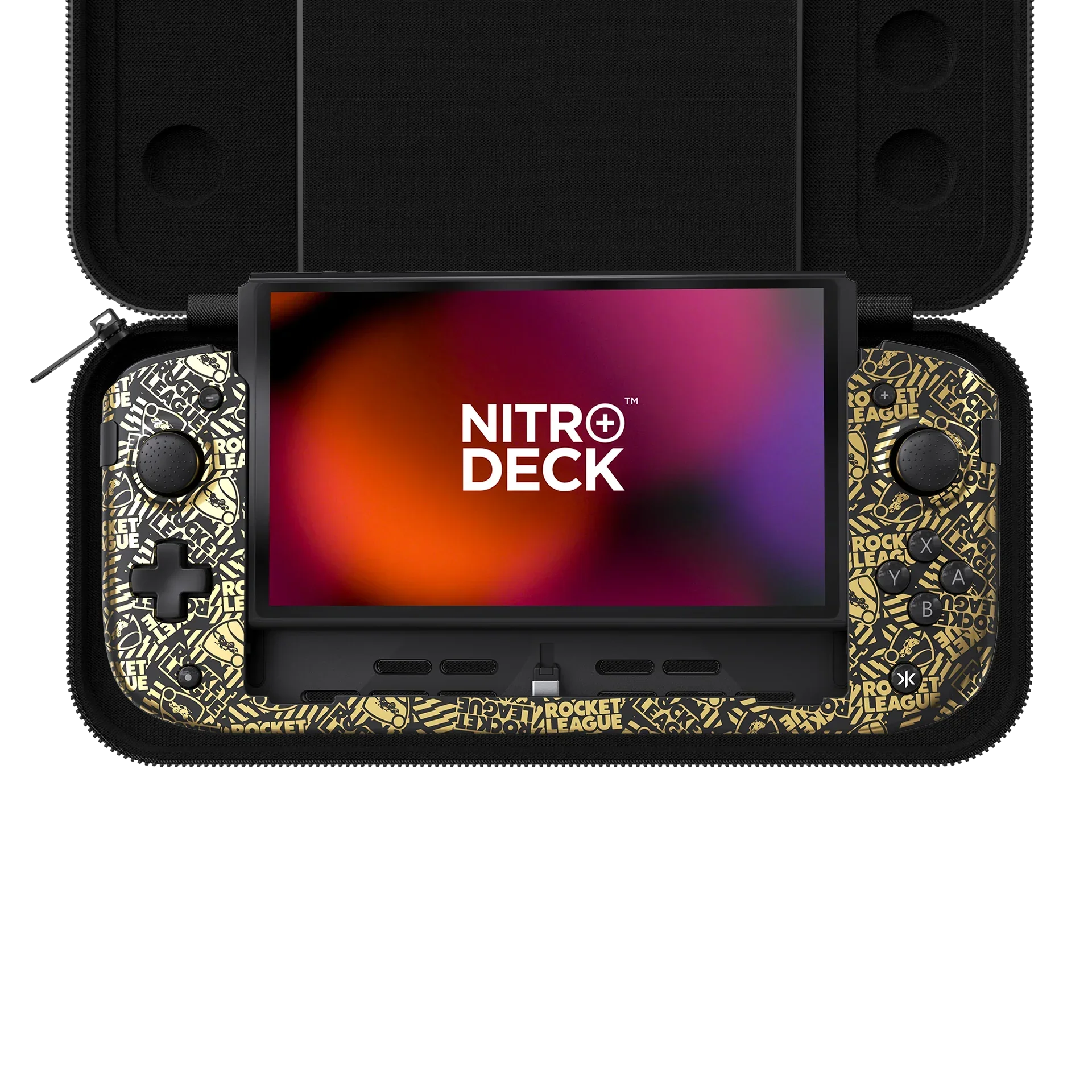 CRKD - Nitro Deck+ Rocket League Gold Edition with Carry Case - Kontroler Bezprzewodowy z Etui do Nintendo Switch