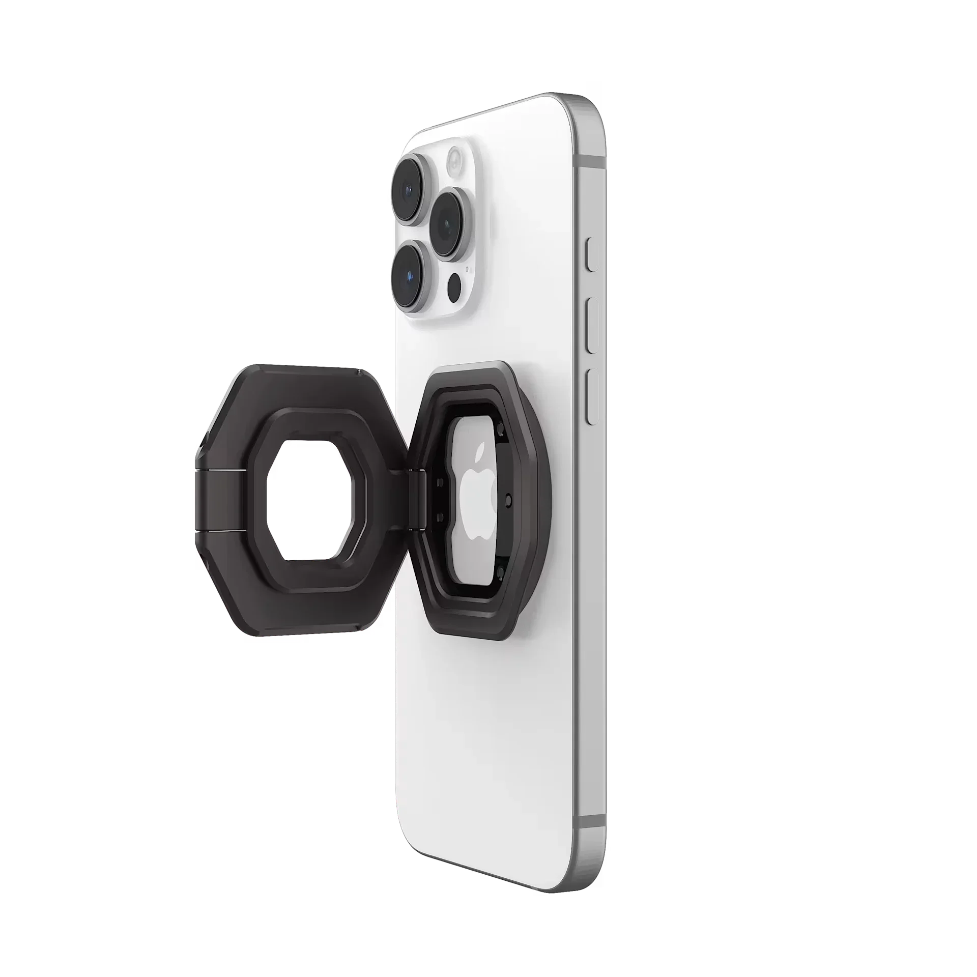 Czarny uchwyt na telefon z magnesem do iPhone, idealny do Home Office i biurka