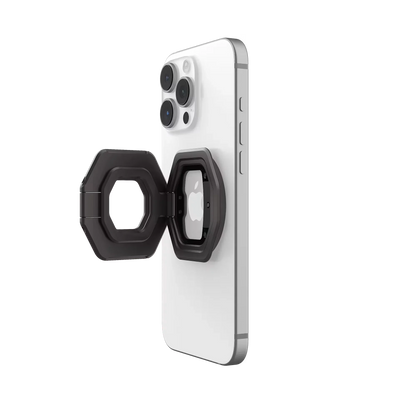 Czarny uchwyt na telefon z magnesem do iPhone, idealny do Home Office i biurka
