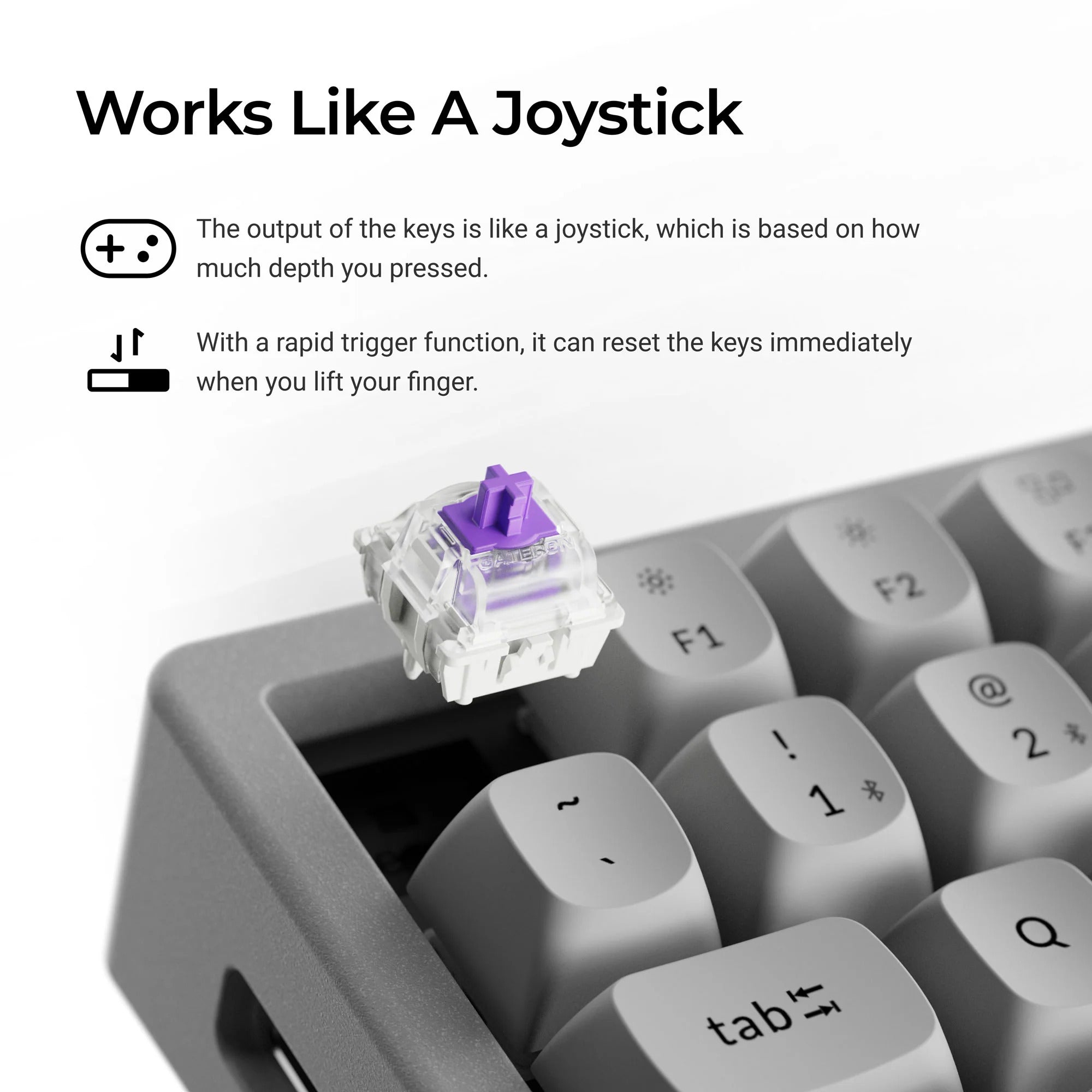 Keychron - K2 HE Wireless Magnetic Switch Custom Keyboard Concrete Edition - Bezprzewodowa Klawiatura Magnetyczna