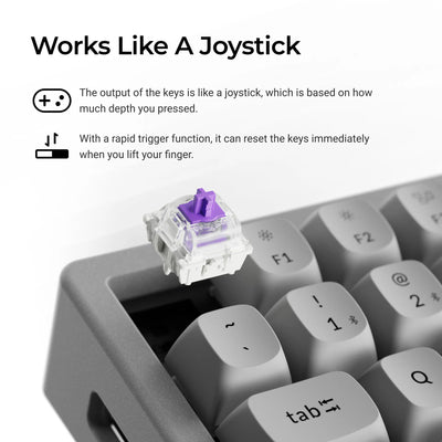 Keychron - K2 HE Wireless Magnetic Switch Custom Keyboard Concrete Edition - Bezprzewodowa Klawiatura Magnetyczna