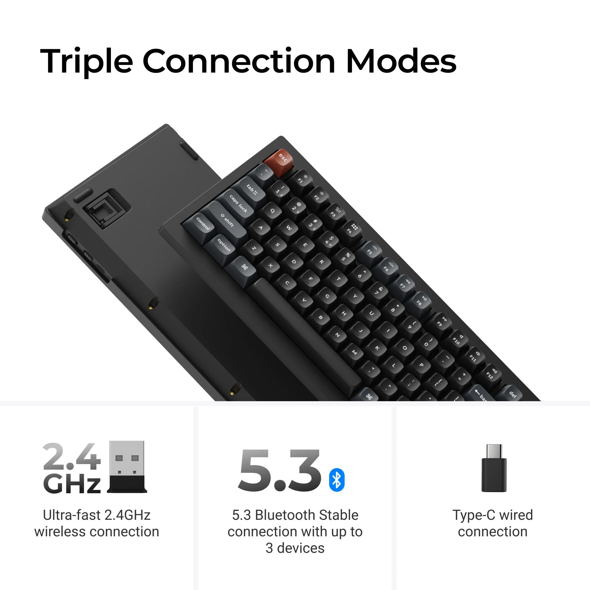 Keychron - V5 Ultra 8K Wireless Custom Mechanical Keyboard - Bezprzewodowa Klawiatura Mechaniczna