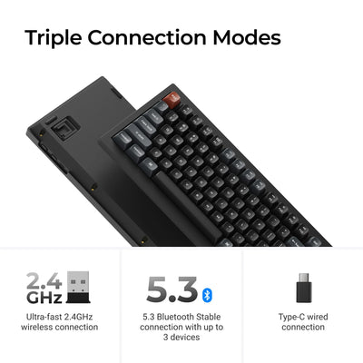 Keychron - V5 Ultra 8K Wireless Custom Mechanical Keyboard - Bezprzewodowa Klawiatura Mechaniczna