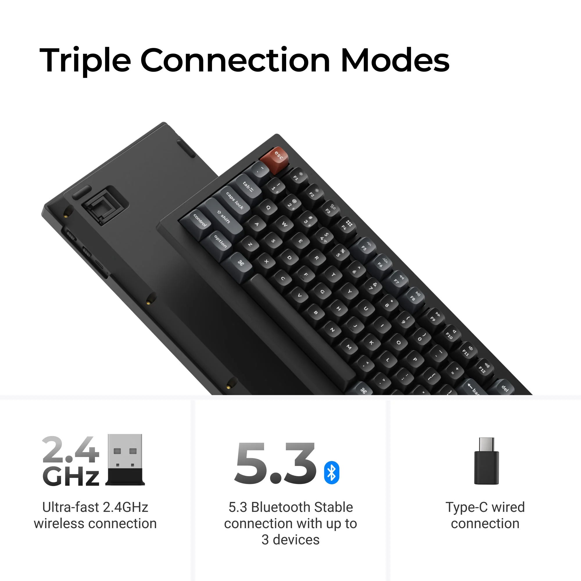 Keychron - V1 Ultra 8K Wireless Custom Mechanical Keyboard - Bezprzewodowa Klawiatura Mechaniczna
