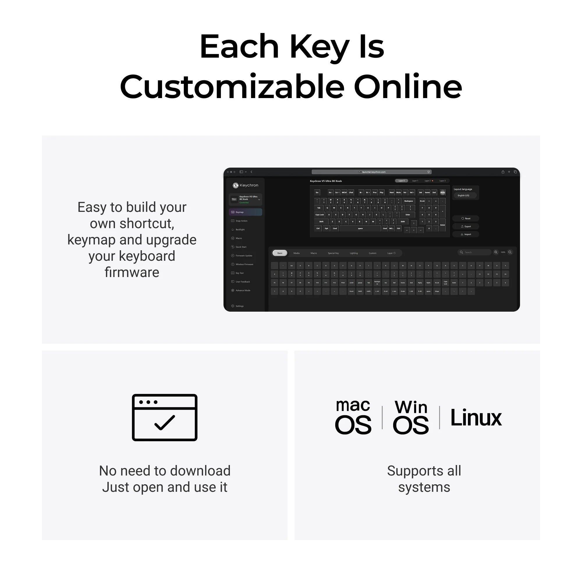 Keychron - V5 Ultra 8K Wireless Custom Mechanical Keyboard - Bezprzewodowa Klawiatura Mechaniczna