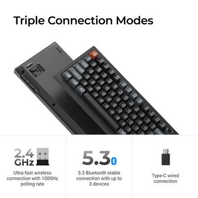 Keychron - V3 Ultra 8K Wireless Custom Mechanical Keyboard - Bezprzewodowa Klawiatura Mechaniczna