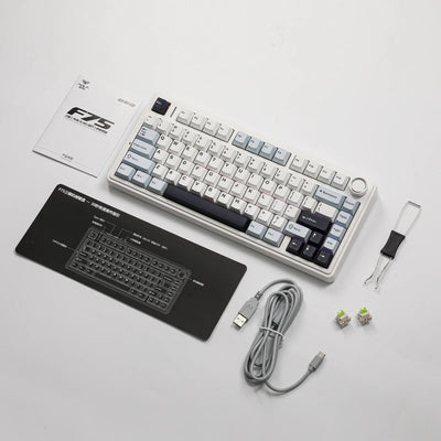 AULA - F75 Wireless Mechanical Keyboard - Bezprzewodowa Klawiatura Mechaniczna - Glacier Blue