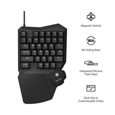 Keychron - C0 HE One Handed Magnetic Switch Gaming Keyboard - Magnetyczna Klawiatura Jednoręczna