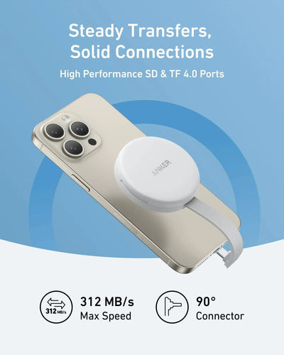 Anker - MagGo USB-C Adapter (3-in-1, 10Gbps, For iPhone) - Adapter Kart SD