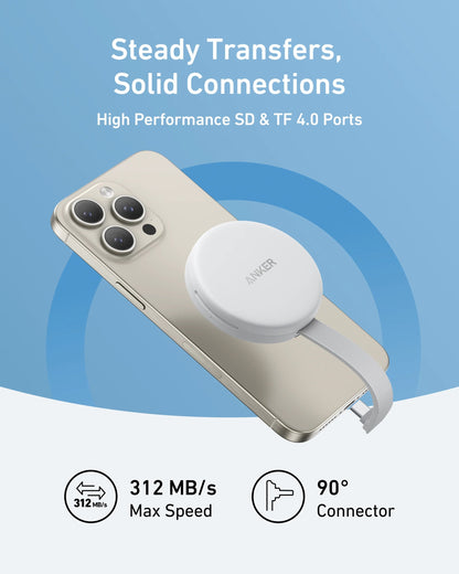 Anker - MagGo USB-C Adapter (3-in-1, 10Gbps, For iPhone) - Adapter Kart SD