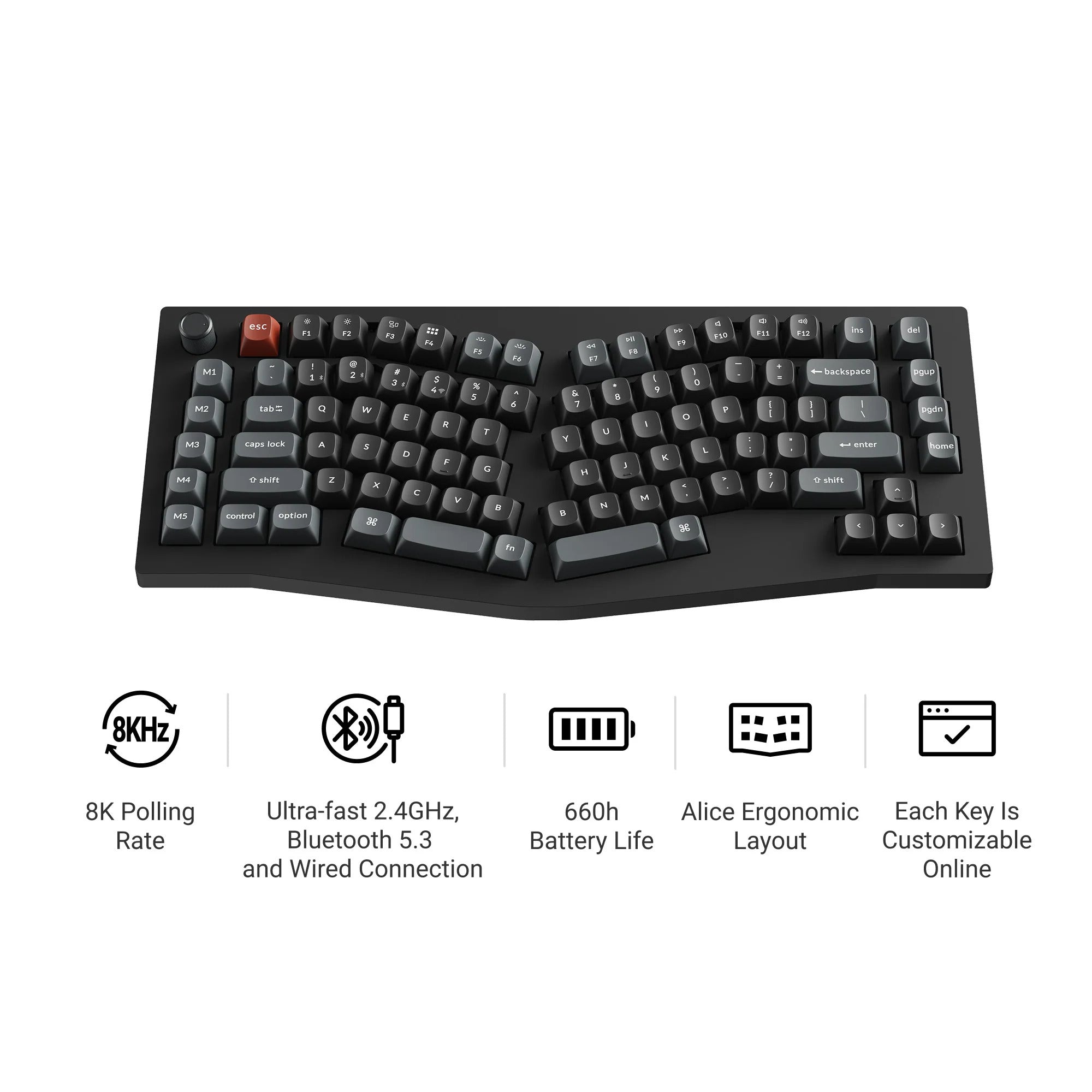 Keychron - V10 Ultra 8K Wireless Custom Mechanical Keyboard - Bezprzewodowa Klawiatura Mechaniczna