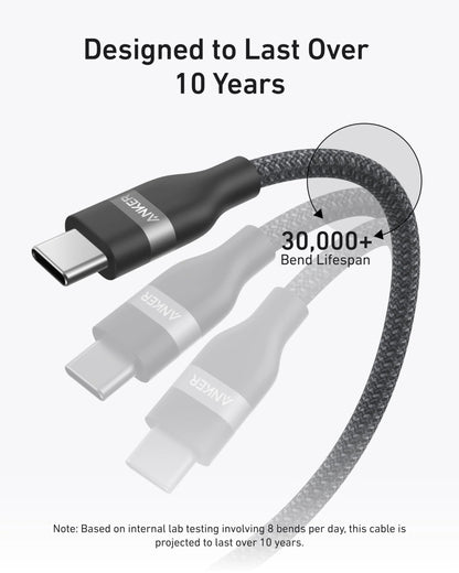 Anker - USB-C to USB-C Cable (240W, Upcycled-Braided) - Kabel USB-C