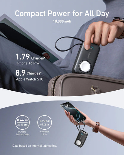 Anker - MagGo Power Bank (10K, 35W, For Apple Watch) - Powerbank 10000 mAh