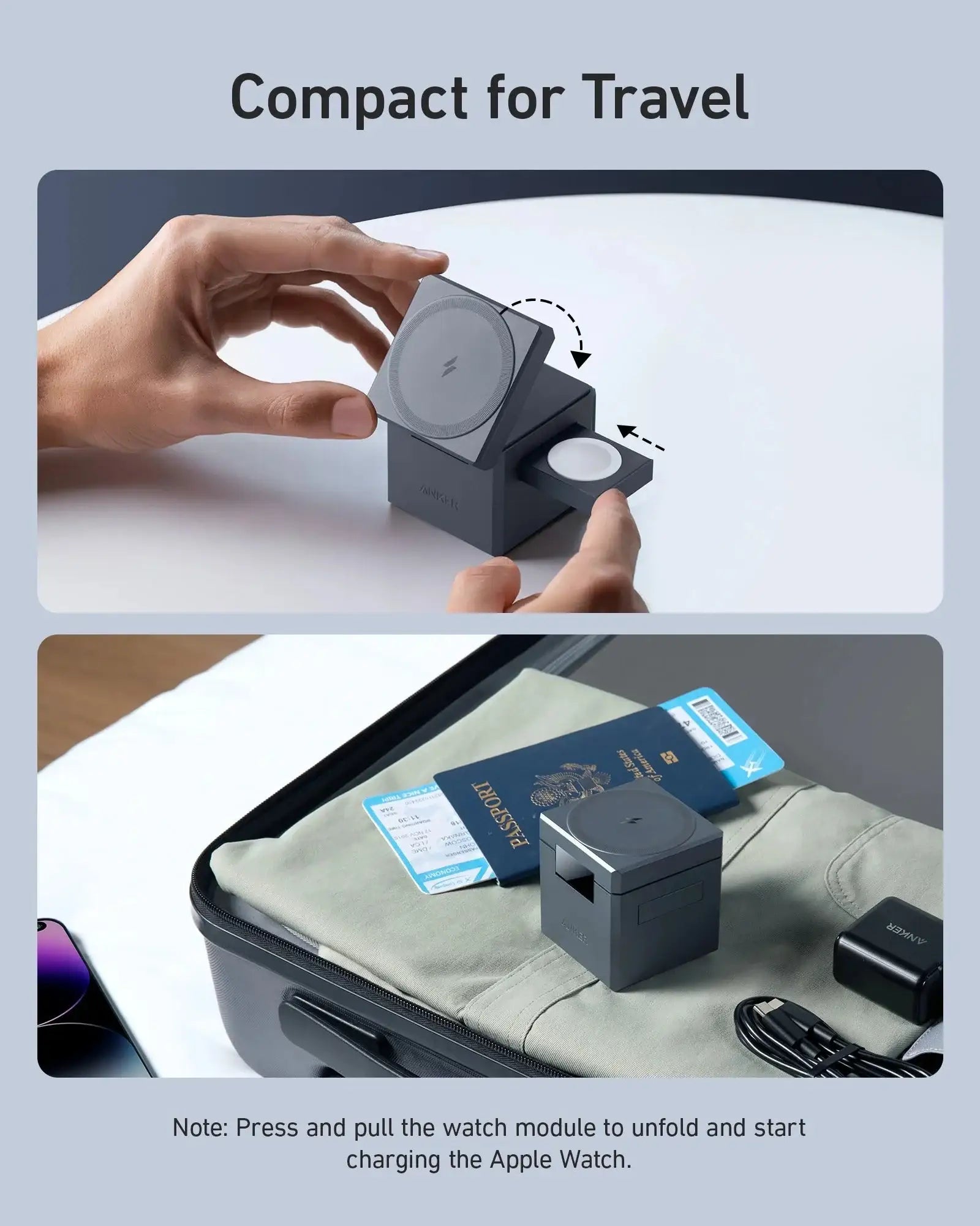 Anker - 3-in-1 Cube with MagSafe Charger - Ładowarka z MagSafe