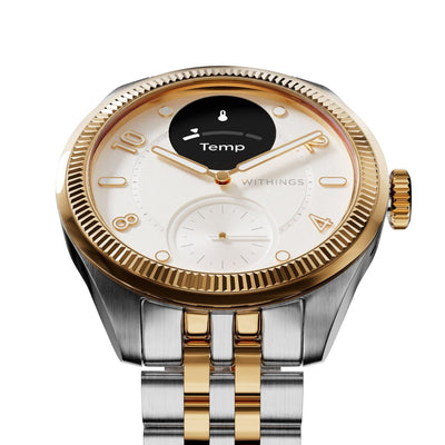 Withings - ScanWatch Nova Brilliant - Elegancki Smartwatch Moniturujący Zdrowie 39 mm