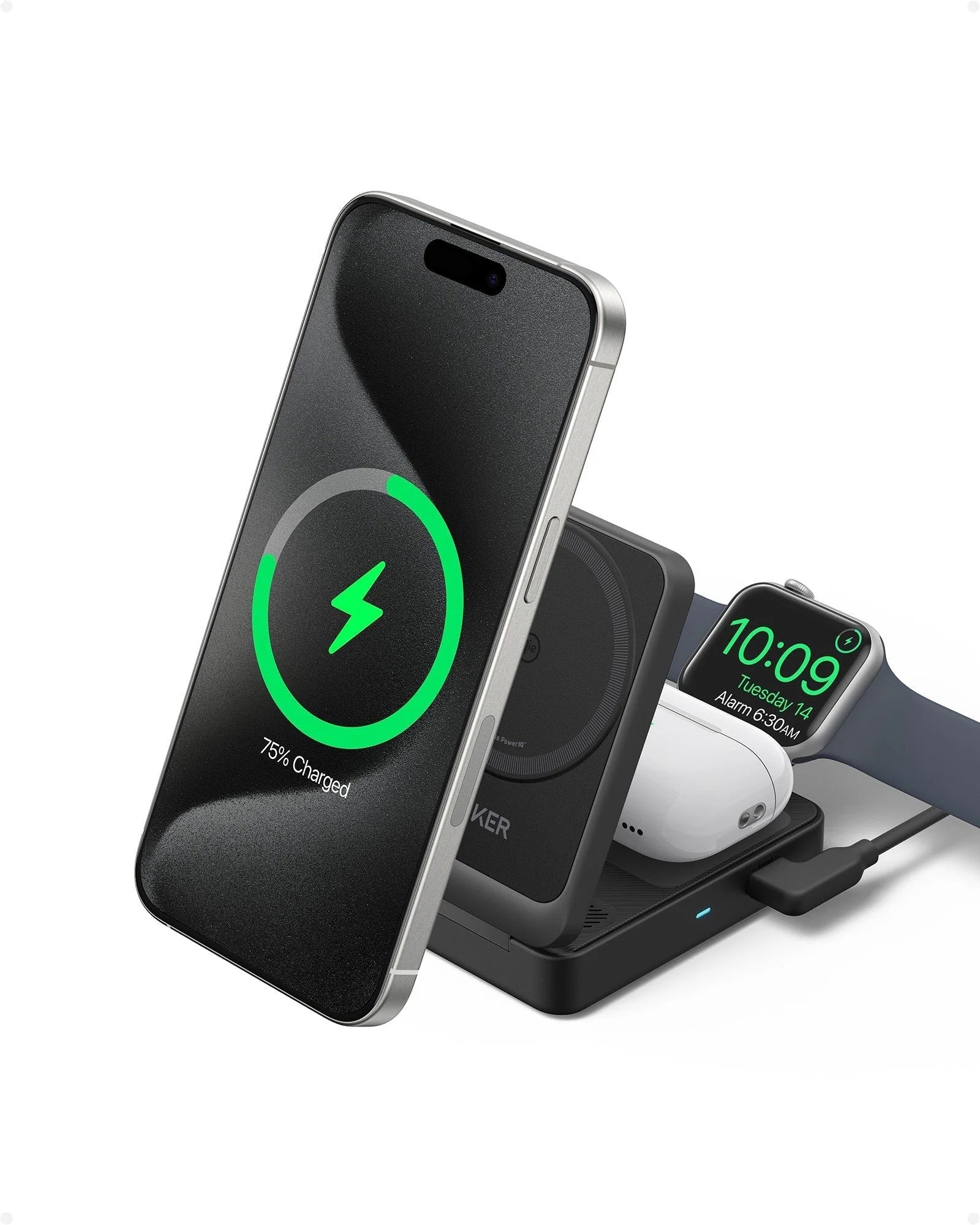 Anker - MagGo Wireless Charging Station (Foldable 3-in-1) - Ładowarka Składana z MagSafe