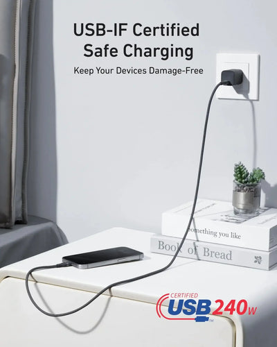 Anker - USB-C to USB-C Cable (240W, Upcycled-Braided) - Kabel USB-C