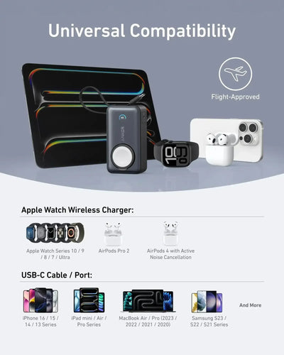Anker - MagGo Power Bank (10K, 35W, For Apple Watch) - Powerbank 10000 mAh
