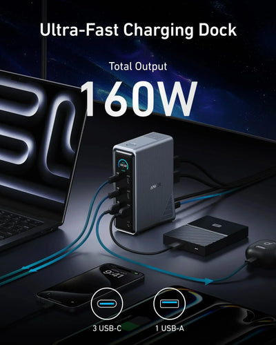Anker - Prime Charging Docking Station (14-in-1, Dual Display, 160W)