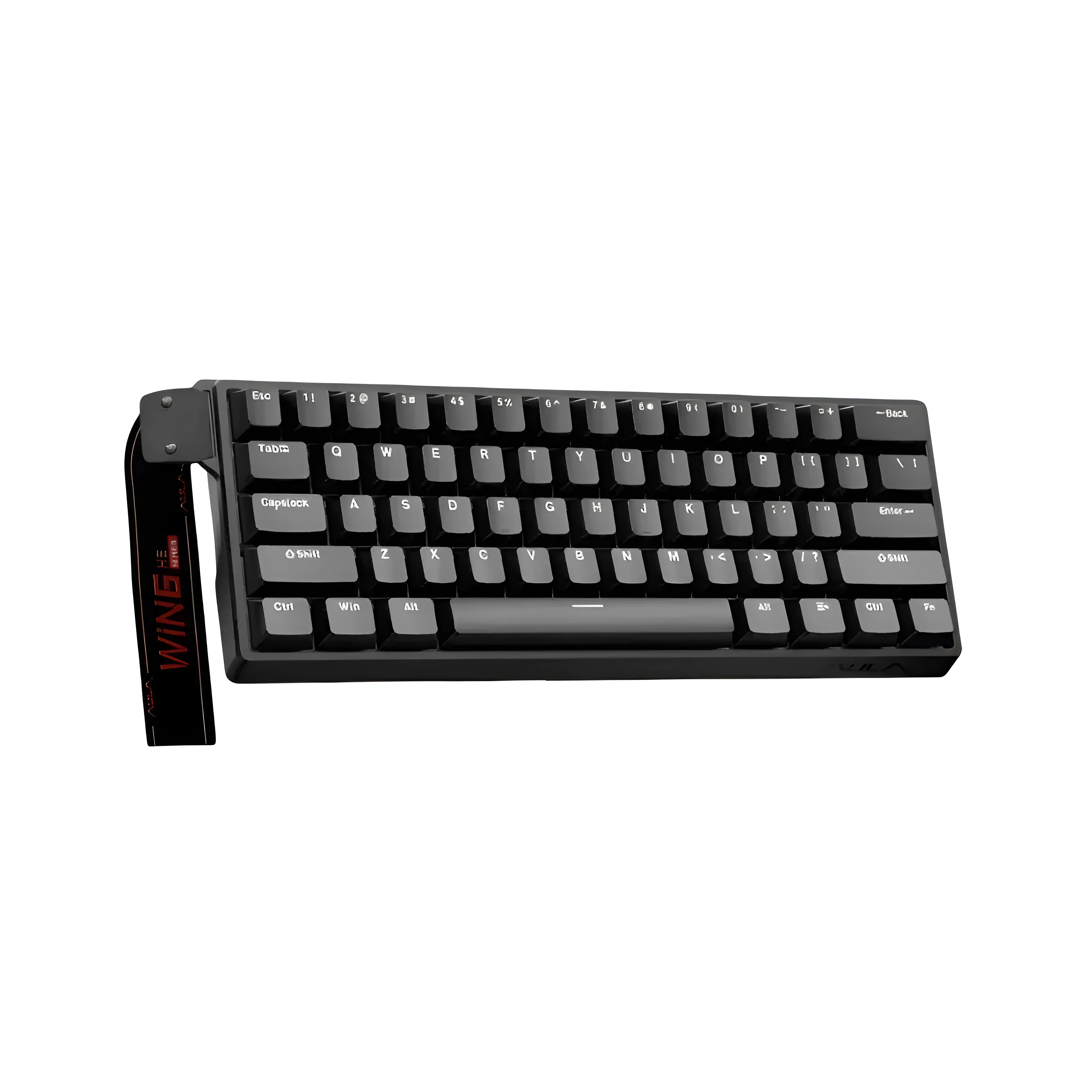 Czarna klawiatura mechaniczna z podłokietnikiem, idealna do home office i personalizacji