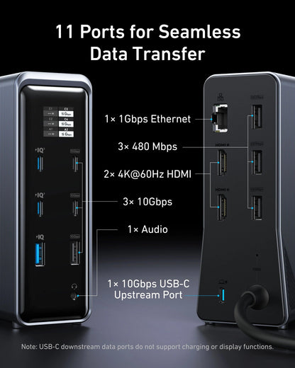 Anker - Prime Charging Docking Station (14-in-1, Dual Display, 160W)