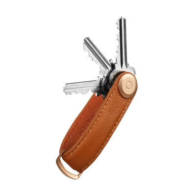 Organizer na klucze z brązowej skóry, elegancki brelok biurowy, minimalistyczny design