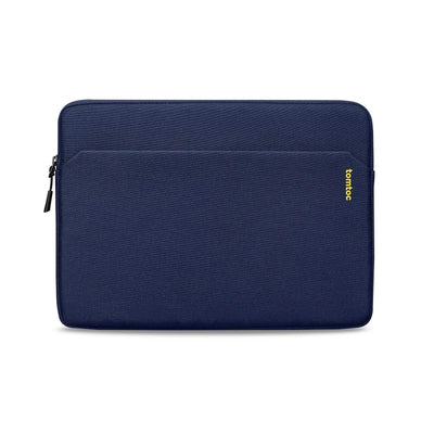 Granatowe etui na laptopa z zamkiem, minimalistyczny futerał ochronny Tomtoc.
