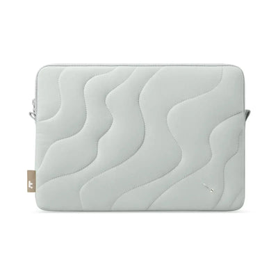 Szara pikowana torba na laptopa, minimalistyczny design do biura lub home office