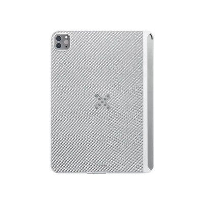 Etui na iPad 2022, karbonowe, srebrne, widok od tyłu, minimalistyczny design