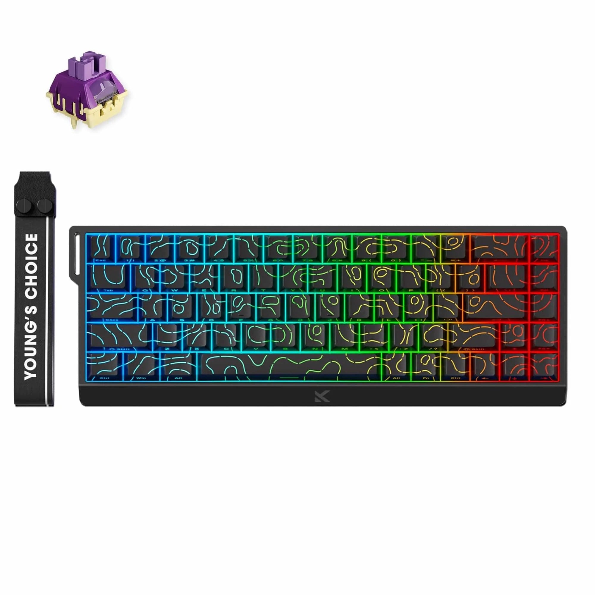 MCHOSE - Ace 68 HE Magnetic Switch Keyboard Black Topographic - Klawiatura Magnetyczna