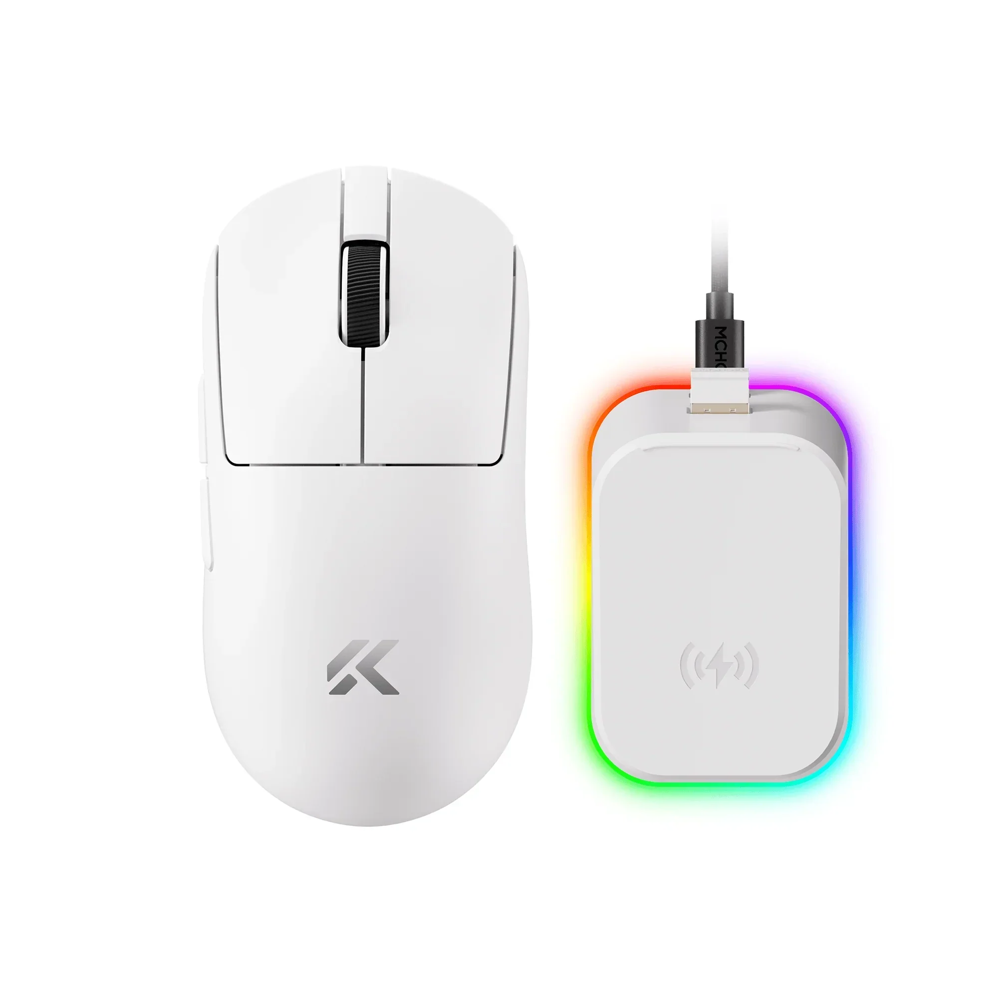 MCHOSE - A7 V2 Ultra Plus Lightweight All-round Wireless Gaming Mouse White - Myszka Bezprzewodowa