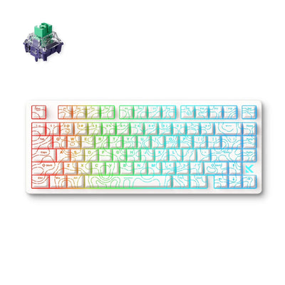MCHOSE - Jet 75 HE Gaming Keyboard White Topographic - Klawiatura Magnetyczna