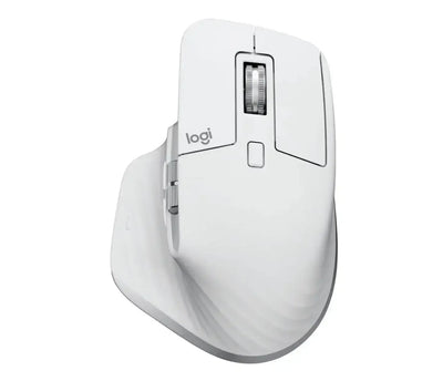 Bezprzewodowa mysz ergonomiczna MX Master 3S w kolorze jasnoszarym, widok z góry