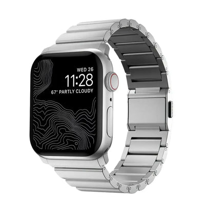 Aluminiowa bransoleta do smartwatcha w kolorze srebrnym, nowoczesny design