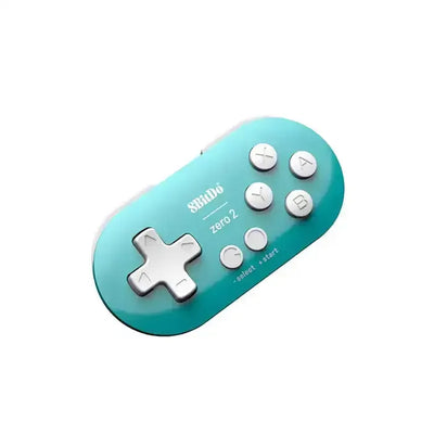 Turkusowy gamepad 8BitDo Zero 2 z białymi przyciskami, kontroler do gier