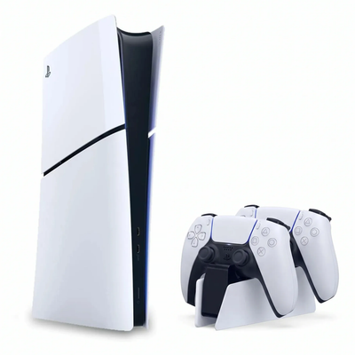 Sony - Konsola PlayStation 5 Slim Digital z Dwoma Kontrolerami DualSense + Stacja Ładująca DualSense - Zestaw