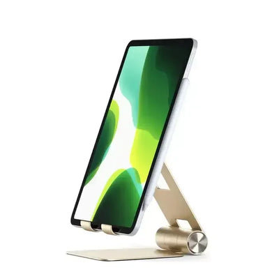Złoty aluminiowy stojak na tablet lub telefon, składany, na biurko, akcesorium do home office
