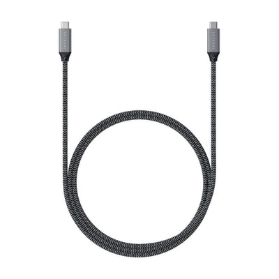pleciony przewód USB-C do USB-C, kabel do ładowania i przesyłu danych, czarny