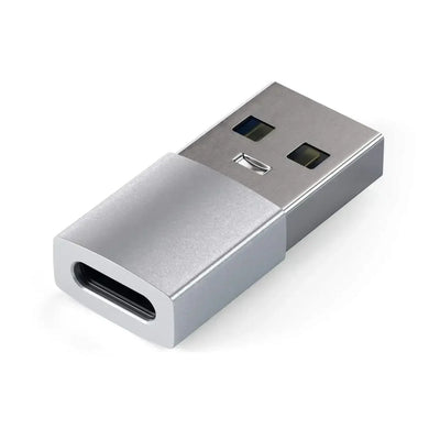 Adapter USB typ A na USB typu C, srebrny, akcesorium do biura i home office