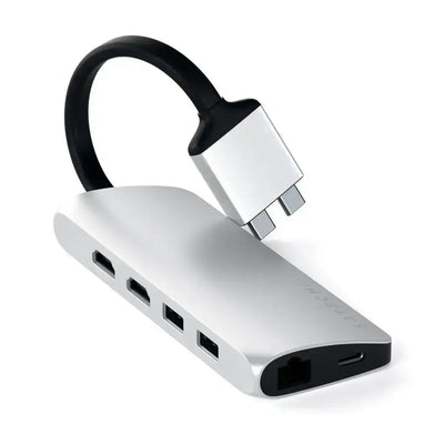 Aluminiowy adapter USB-C z wieloma portami, złącza HDMI, USB, Ethernet