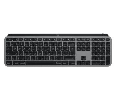 Czarna klawiatura mechaniczna z układem numerycznym, dedykowana do Mac, widok z góry.