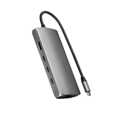 Adapter USB-C multiport z portami HDMI, USB-C, Ethernet, kolor szary