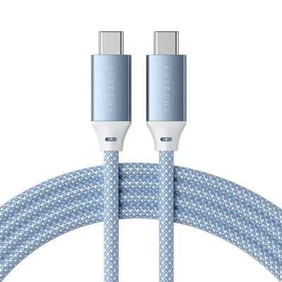 Niebieski kabel USB-C do USB-C z oplotem, przewód do ładowania 100W, akcesoria biurowe