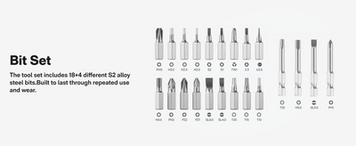 HOTO - 40 Piece Household Tool Kit - Zestaw Narzędzi Domowych z Wkrętakiem 3.6V