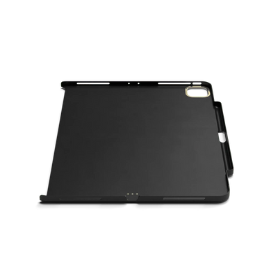 Czarna etui magnetyczne z wegańskiej skóry na iPad Pro, miejsce na rysik, wycięcie na aparat