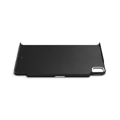 Czarna etui magnetyczne z wegańskiej skóry do iPad Pro, widok od tyłu, miejsce na aparat